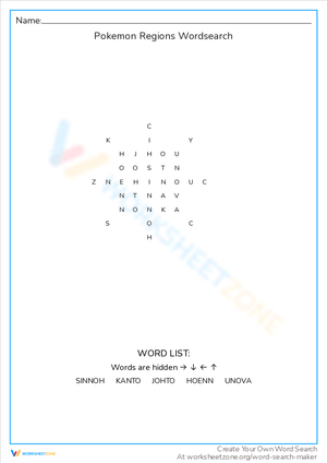 Pokemon Regions Wordsearch: Discover Every Region!