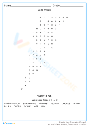 Jazz Music Word Search: Explore the Genre's Terms