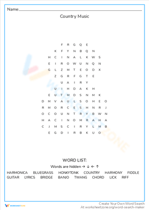 Country Music Word Search: Explore Genre Terms
