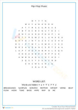 Hip Hop Music Word Search: A Genre Challenge