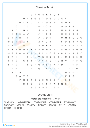 Classical Music Word Search: Explore the Composers
