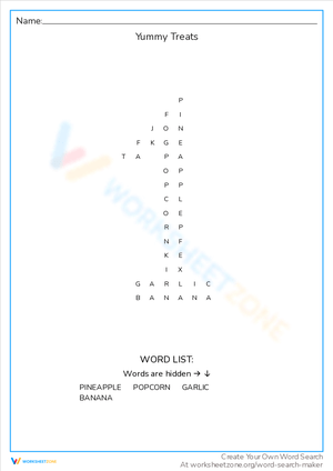 Yummy Treats Word Search: A Delicious Activity