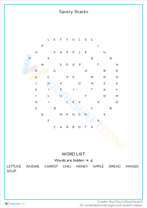 Savory Snacks Word Search: A Tasty Challenge