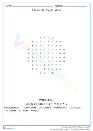 Elemental Exploration Word Search: Discover the Elements