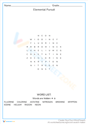 Elemental Pursuit: Word Search Challenge