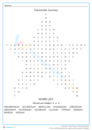 Elemental Journey: Word Search Adventure