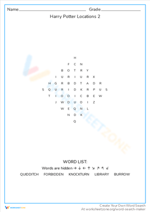Harry Potter Locations 2 Word Search: Discover the World