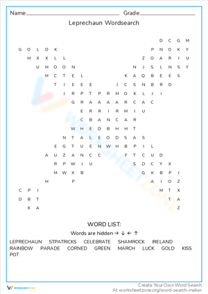 Leprechaun Word Search: St. Patrick's Day Fun