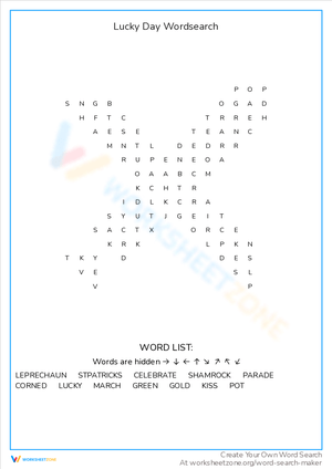 Lucky Day Word Search Fun