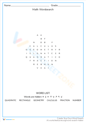 Math Word Search: Educational Fun