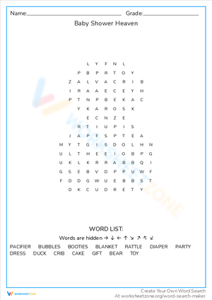 Baby Shower Heaven: Word Search Delight