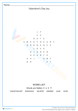 Valentine's Day Joy: A Word Search Game