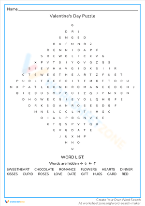Valentine's Day Puzzle: Word Search Fun