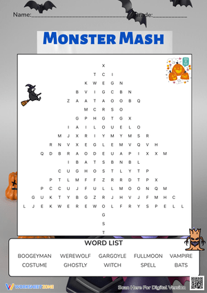 Monster Mash Word Search