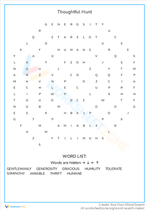Thoughtful Word Hunt: Engaging Activity