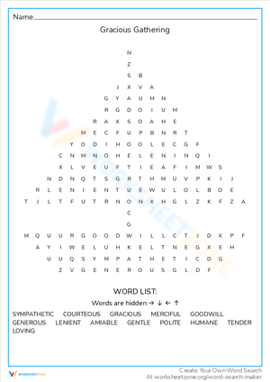 Gracious Gathering: Engaging Word Game