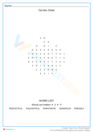 Gentle Glide: Engaging Word Search Activity
