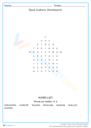 Discover Book Authors with This Word Search