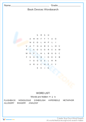 Identify Literary Devices with Word Search