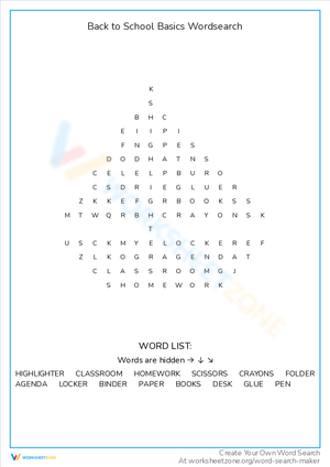 School Basics Word Search: Learn Essential Terms