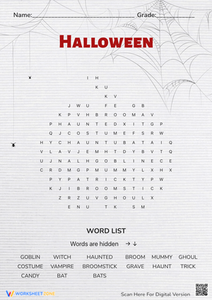  Halloween Word Search: A Spooky Puzzle!