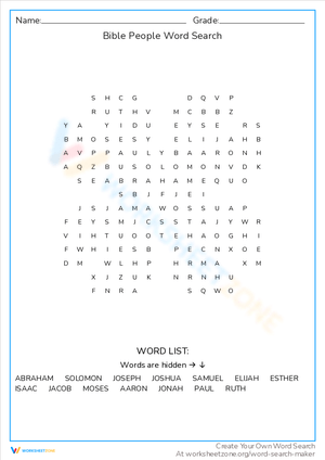 Bible People Word Search: Learn Characters