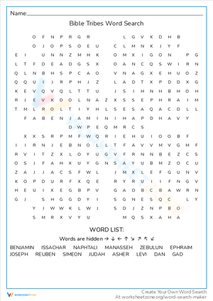Bible Tribes Word Search: Discover Tribes