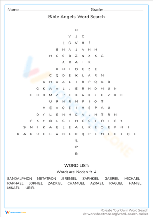 Bible Angels Word Search: Learn Angels