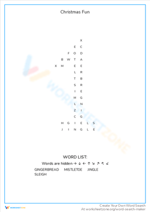 Christmas Fun Word Search Puzzle