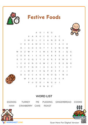 Festive Foods Word Search