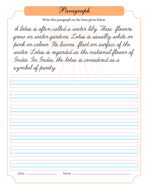 Lotus Cursive Writing Practice