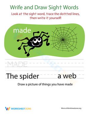 Sight Words Practice 'Made' Activity Sheet