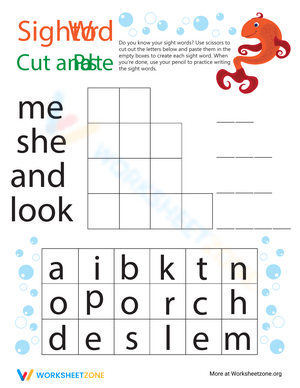 Fun Sight Word Spelling Practice Worksheet