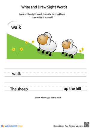 Sight Word Practice: Walk
