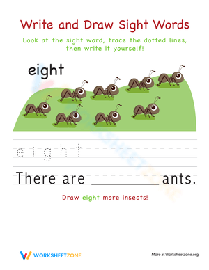 Sight Words Practice with 'Eight' Activity