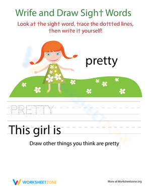 Sight Words Practice with 'Pretty' Activity