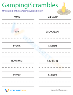 Engaging Word Scramble Puzzle Worksheet
