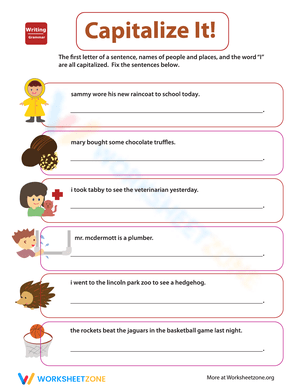 Improve Writing with Grammar Capitalization Worksheet