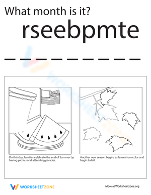 Learn About September with Calendar Activity