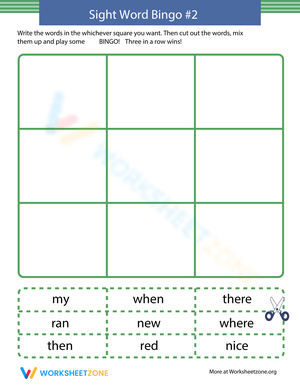 Fun Sight Words Bingo Game for Vocabulary Practice