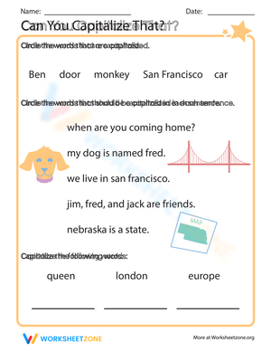 Practice Capitalization Skills with this Worksheet