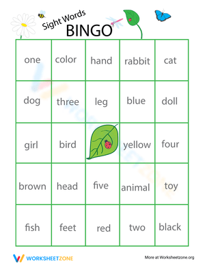 Engaging Sight Words Game Worksheet for Kids