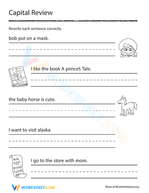 Practice Using Capital Letters with this Worksheet