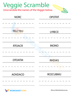 Fun Word Scramble Worksheet for Vocabulary Building