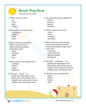 Great Grammar: Noun Practice Worksheet for Students