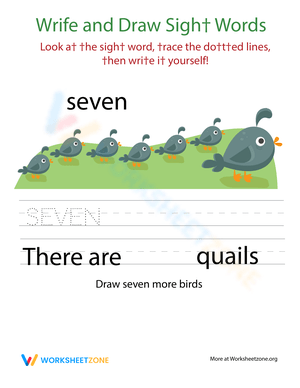 Write and Draw: Sight Words 'Seven' Creative Fun