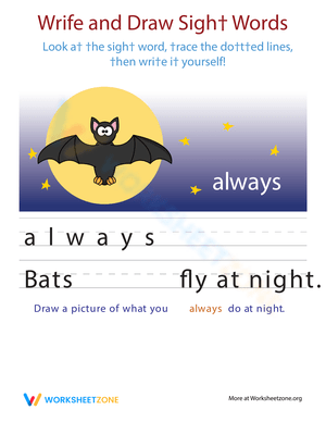 Write and Draw: Sight Words 'Always' Engaging Fun