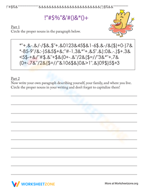 Fun Proper Noun Hunt Worksheet for Grammar Practice