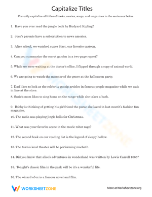 Title Capitalization Rules Practice