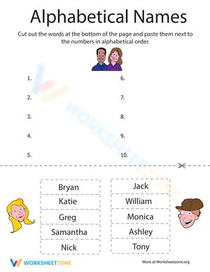 Alphabetical Names Worksheet